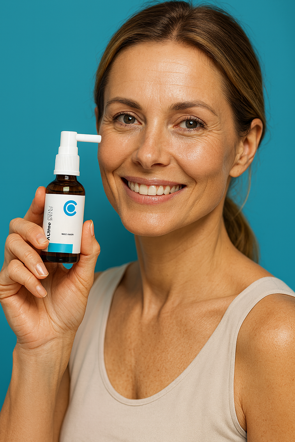 Frau mit Calorie Active Spray